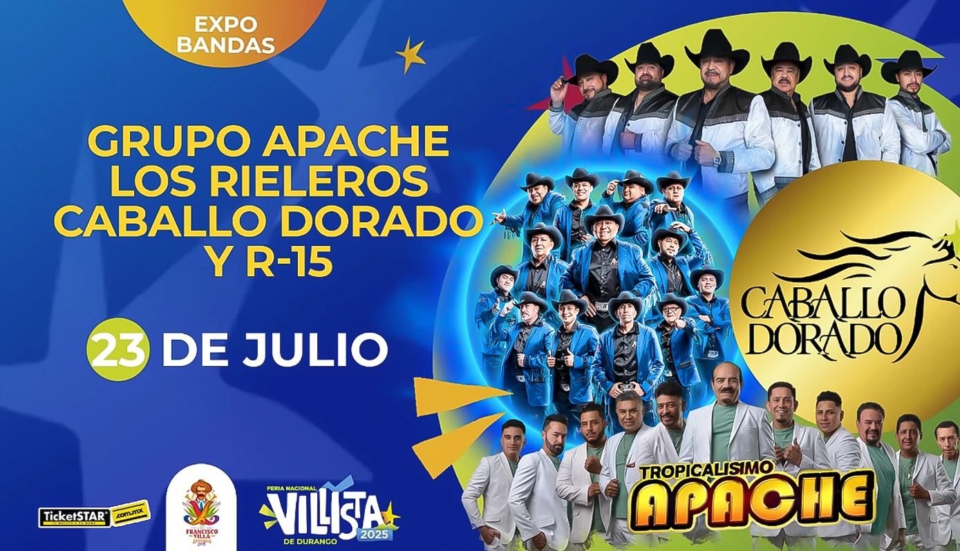boletos Tropicalisimo Apache Caballo Dorado Velaria Feria Durango 2025